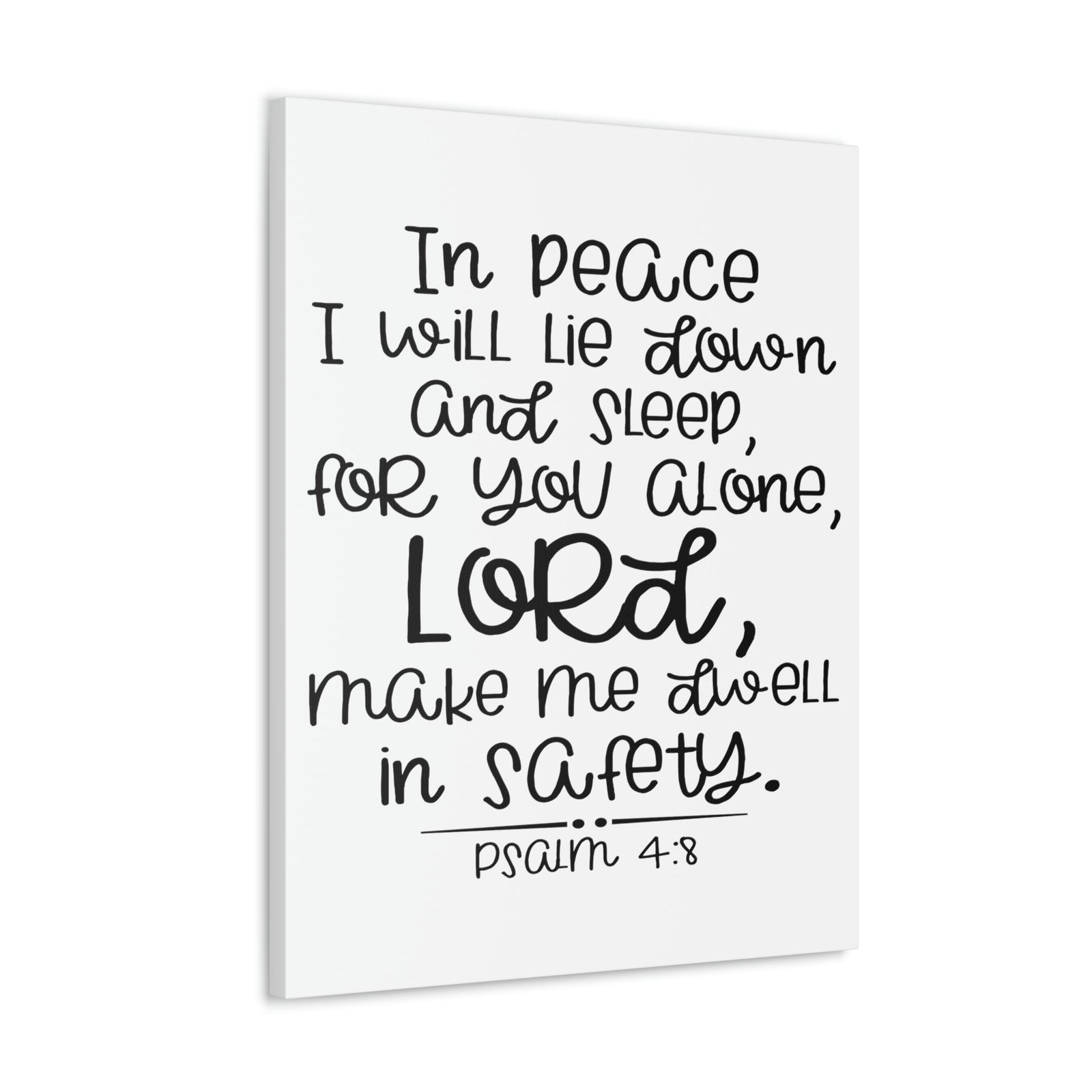 Scripture Walls Dwell In Safety Psalm 4:8 Christian Wall Art Print Ready to Hang Unframed-Express Your Love Gifts