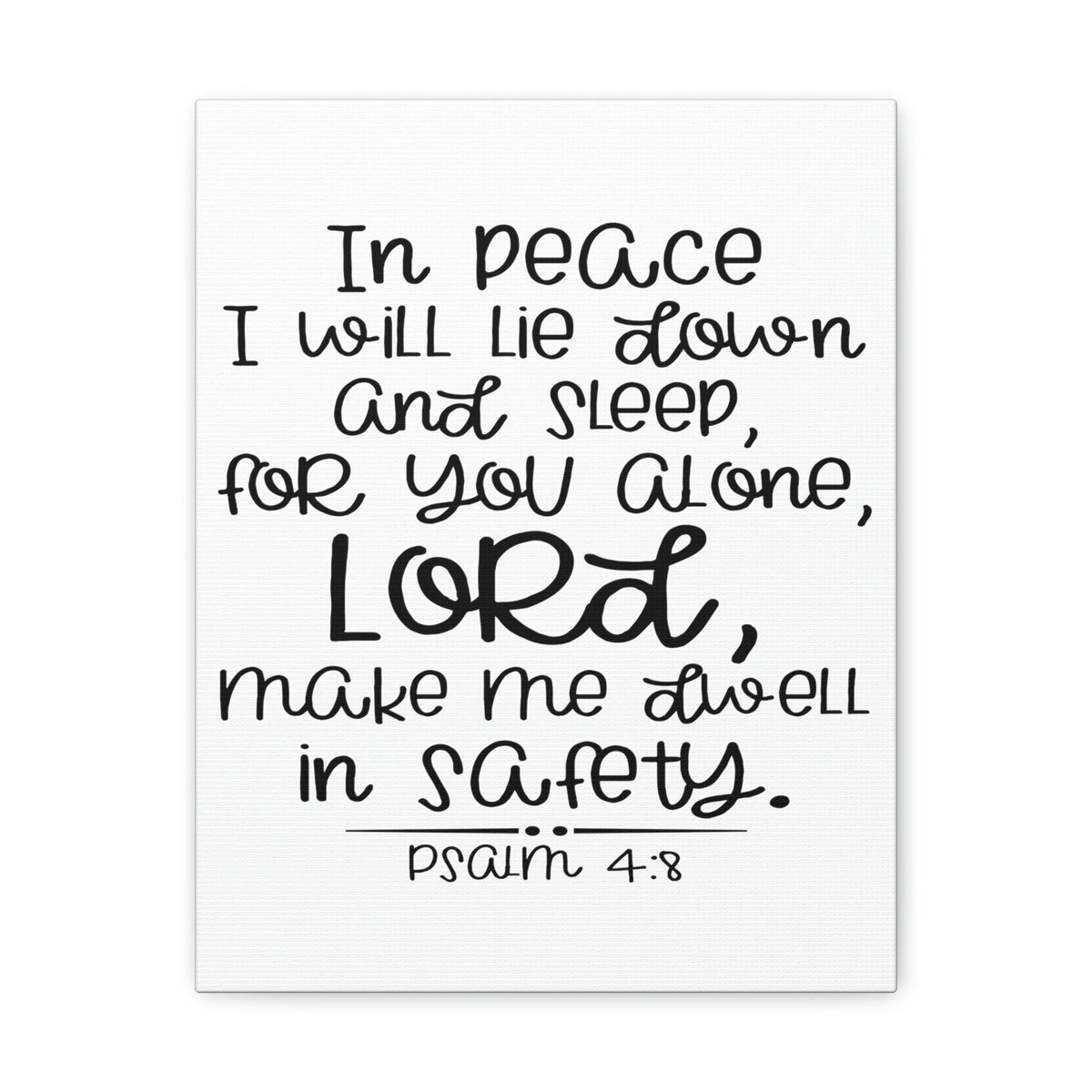 Scripture Walls Dwell In Safety Psalm 4:8 Christian Wall Art Print Ready to Hang Unframed-Express Your Love Gifts