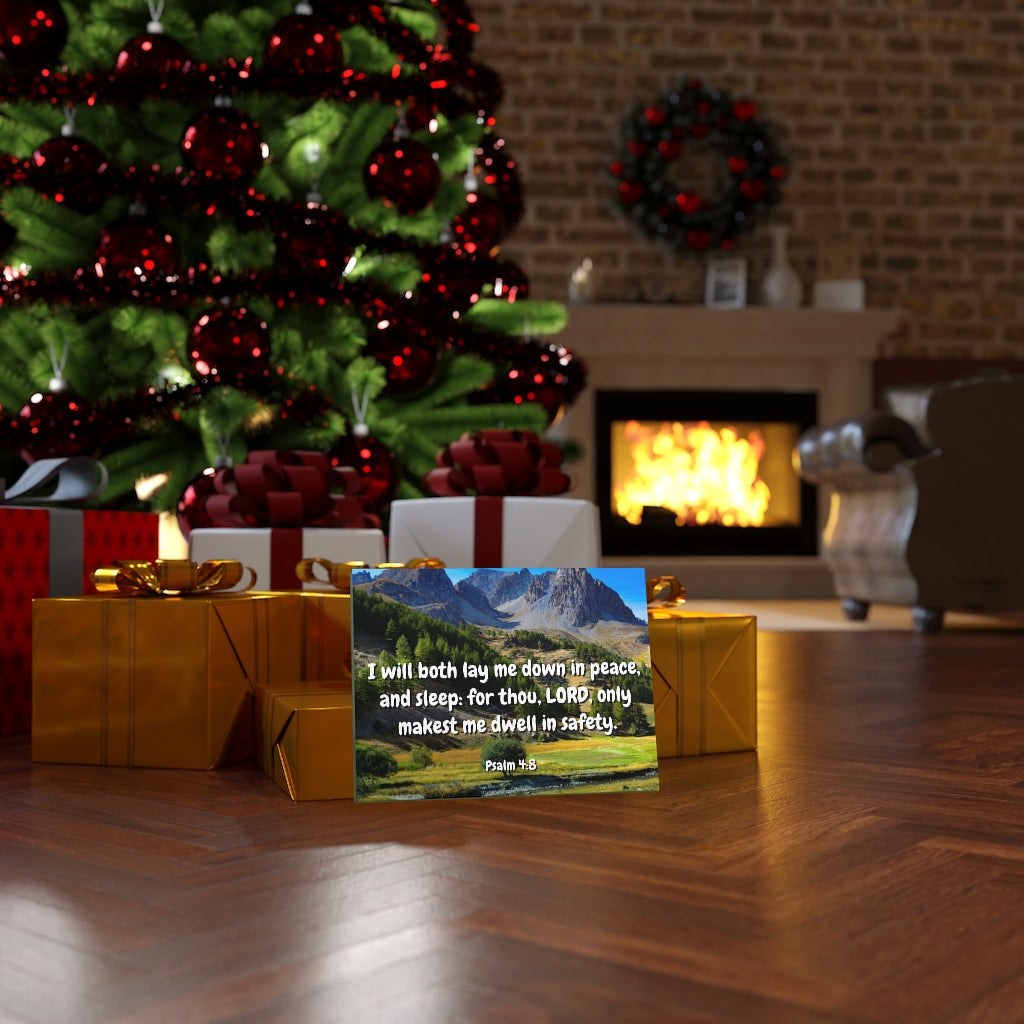 Scripture Walls Dwell In Safety Psalms 4:8 Bible Verse Canvas Christian Wall Art Ready to Hang Unframed-Express Your Love Gifts