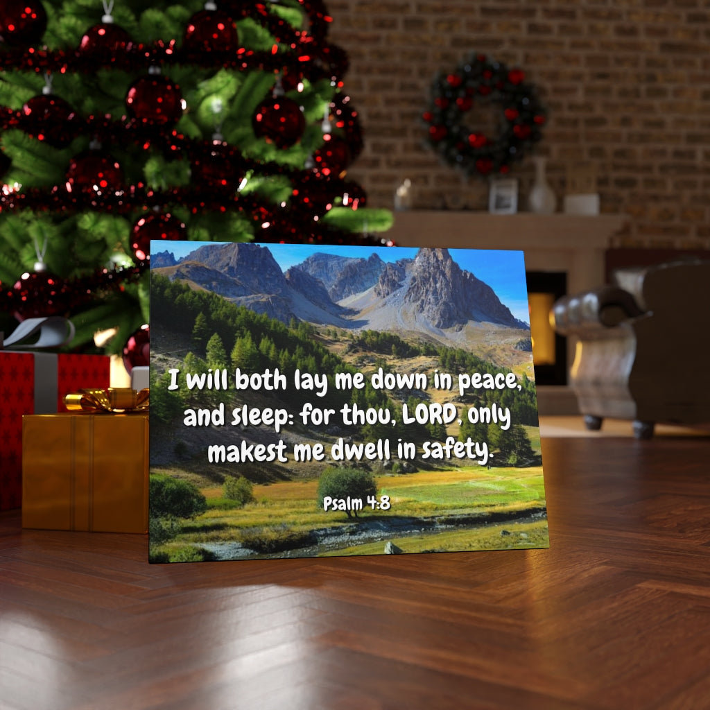 Scripture Walls Dwell In Safety Psalms 4:8 Bible Verse Canvas Christian Wall Art Ready to Hang Unframed-Express Your Love Gifts