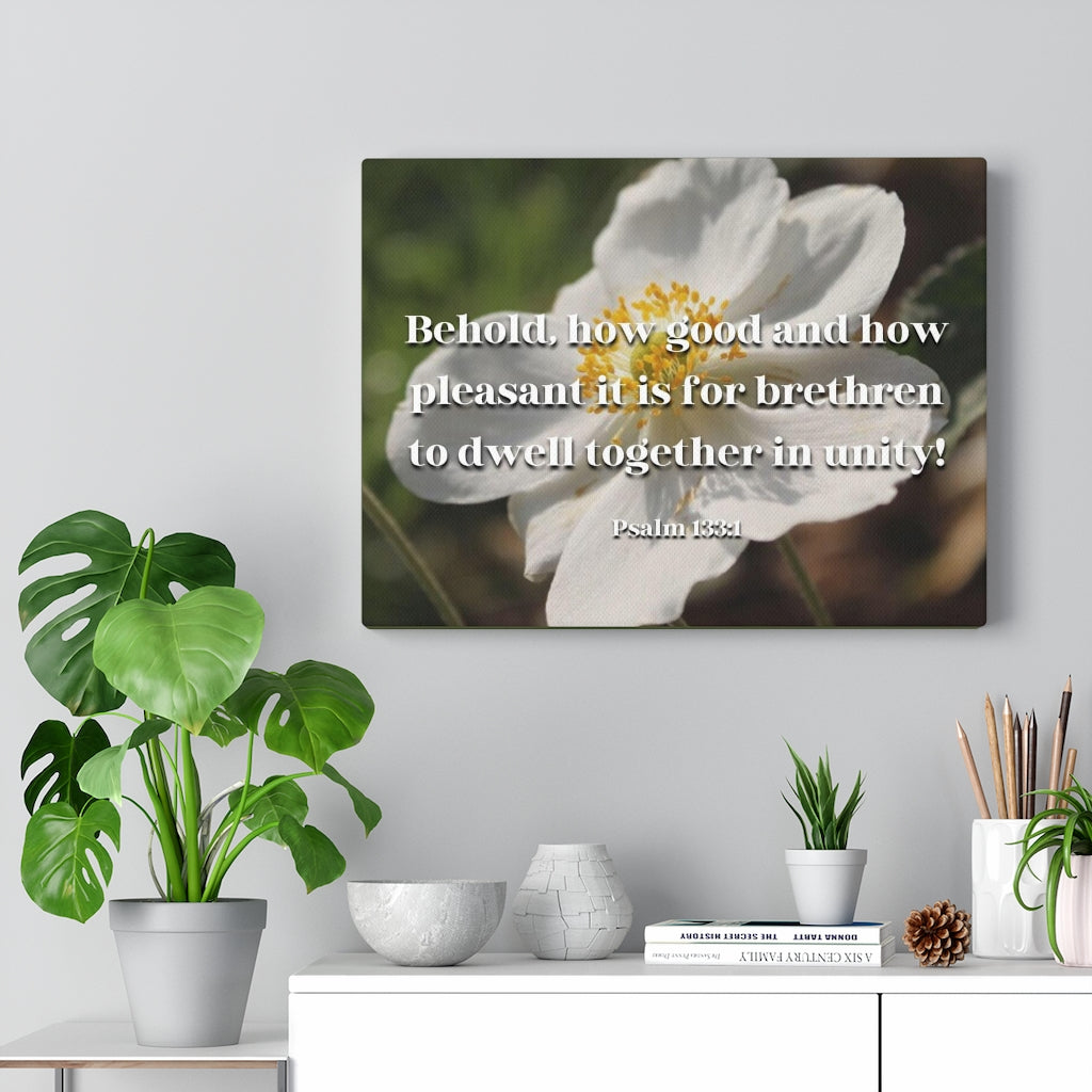 Scripture Walls Dwell Together In Unity Psalm 13:31 Bible Verse Canvas Christian Wall Art Ready to Hang Unframed-Express Your Love Gifts