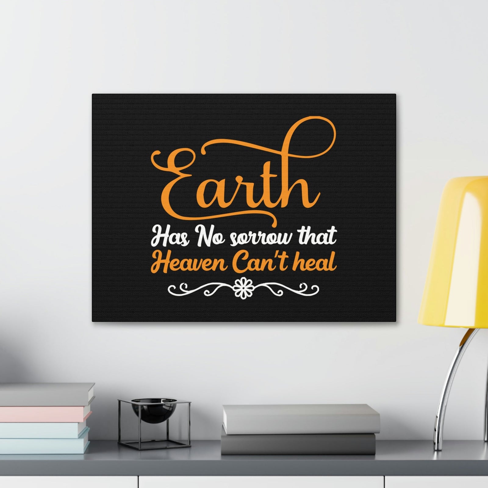 Scripture Walls Earth Has No Sorrow Isaiah 35:10 Orange Christian Wall Art Bible Verse Print Ready to Hang Unframed-Express Your Love Gifts