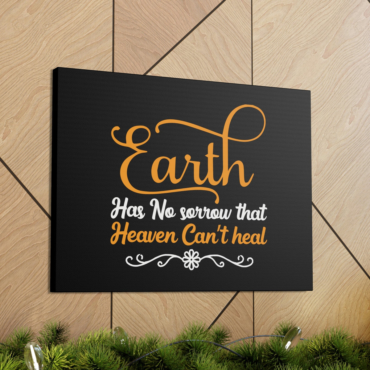 Scripture Walls Earth Has No Sorrow Isaiah 35:10 Orange Christian Wall Art Bible Verse Print Ready to Hang Unframed-Express Your Love Gifts