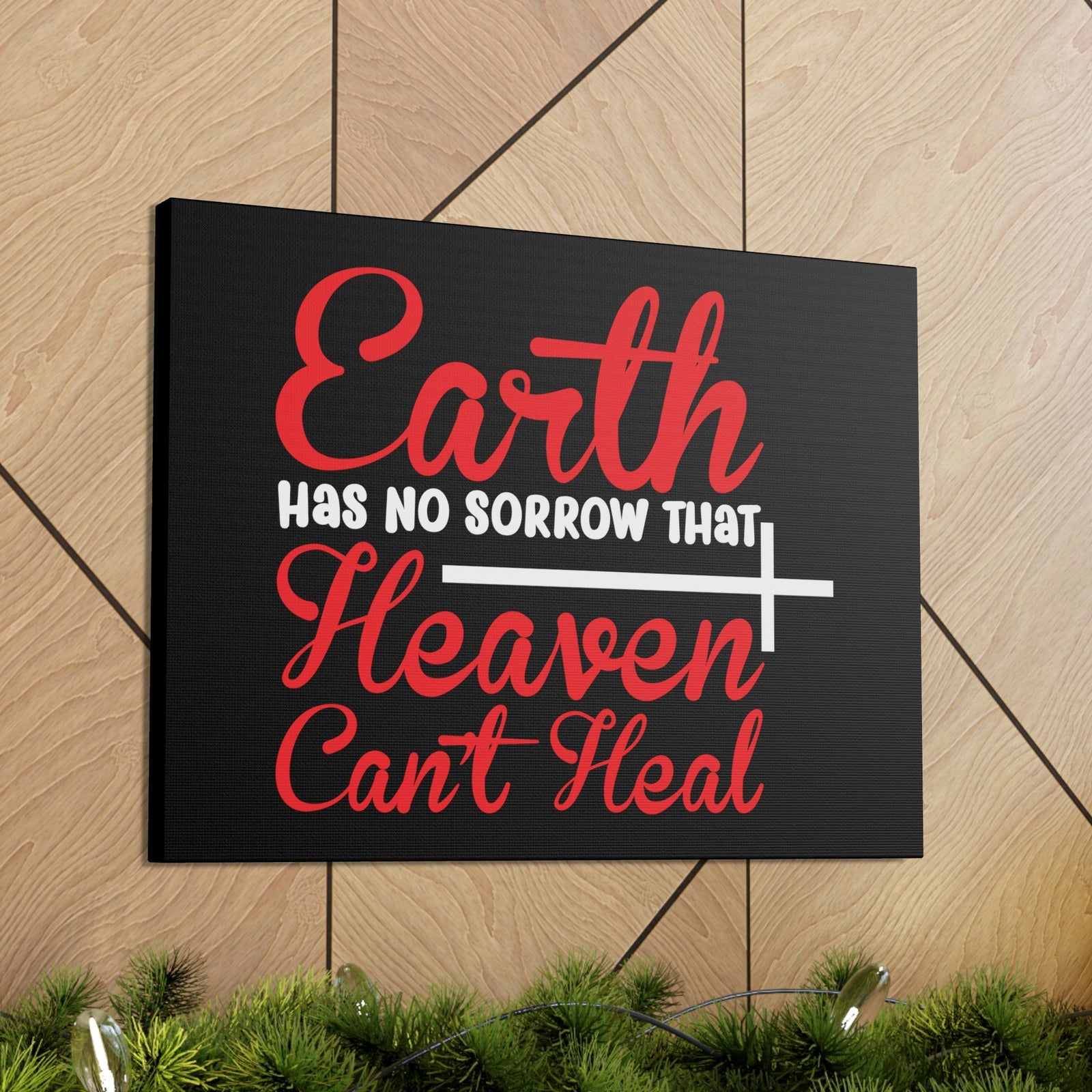 Scripture Walls Earth Has No Sorrows Isaiah 35:10 Red Christian Wall Art Bible Verse Print Ready to Hang Unframed-Express Your Love Gifts
