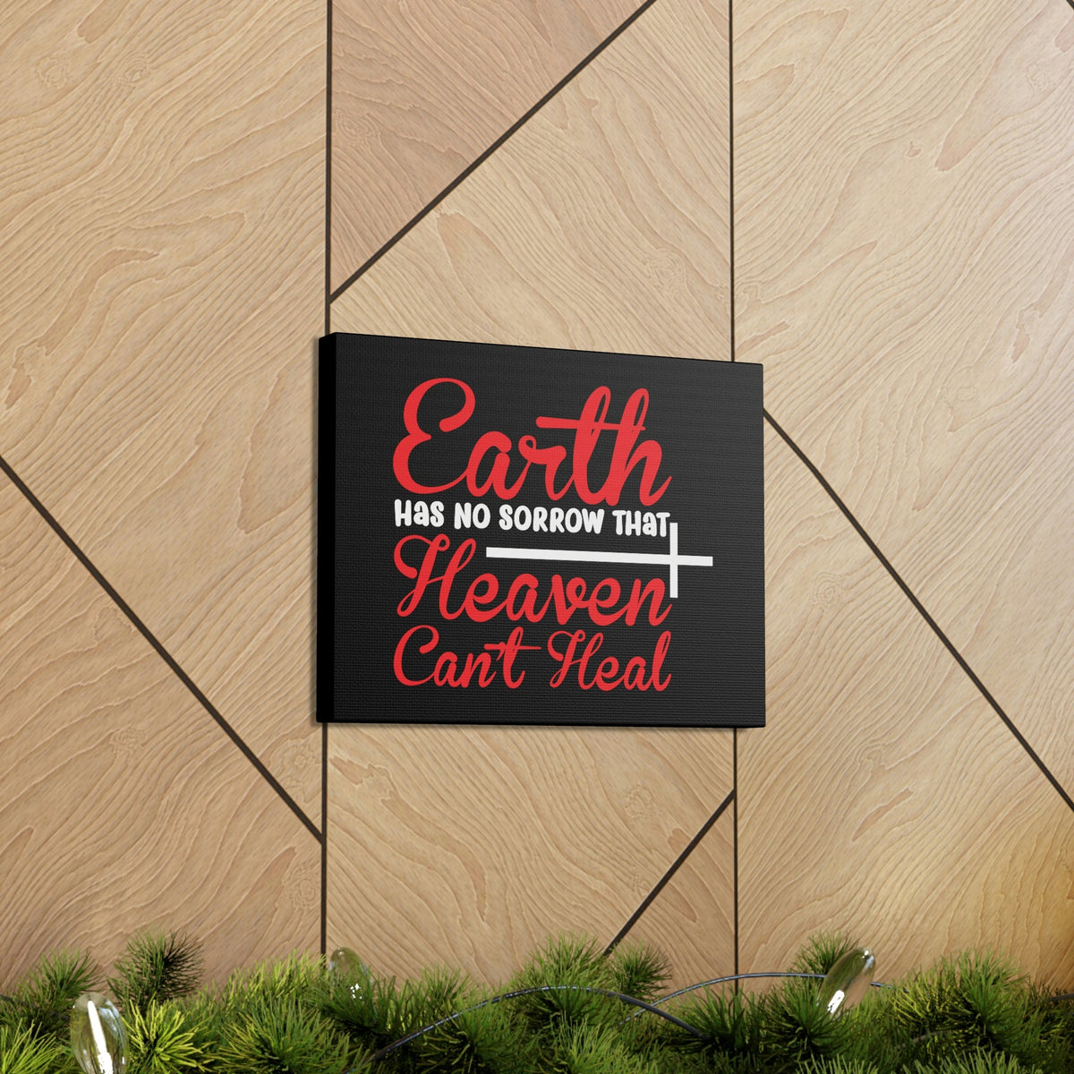 Scripture Walls Earth Has No Sorrows Isaiah 35:10 Red Christian Wall Art Bible Verse Print Ready to Hang Unframed-Express Your Love Gifts