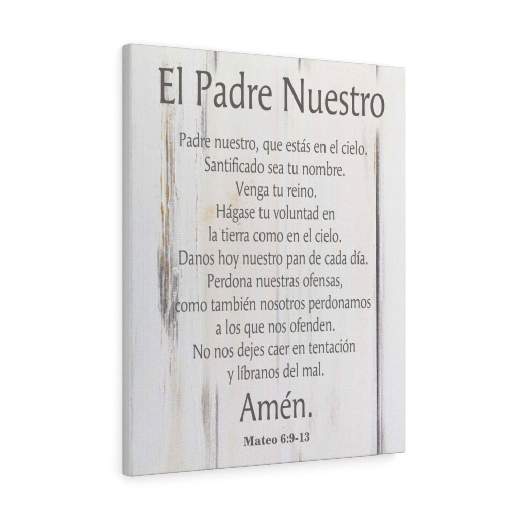 Scripture Walls El Padre Nuestro Lords Prayer Spanish White Wood Christian Wall Art Print Ready to Hang Unframed-Express Your Love Gifts