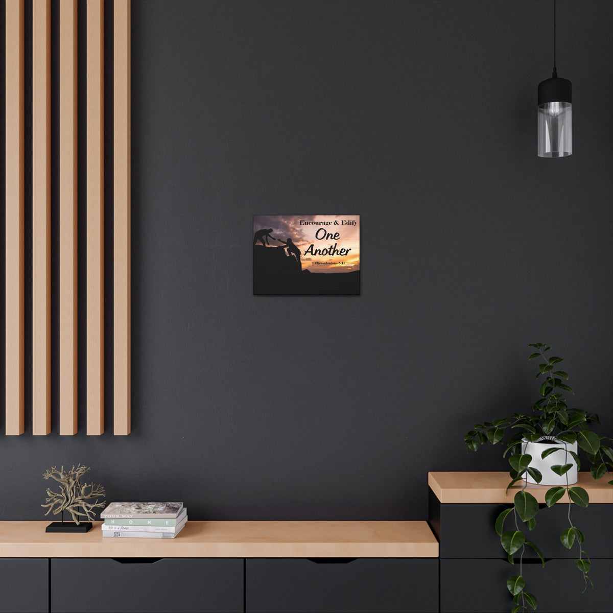 Scripture Walls Encourage & Edify One Another 1 Thessalonians 5:11 Bible Chapter Canvas Christian Wall Art Ready to Hang Unframed-Express Your Love Gifts