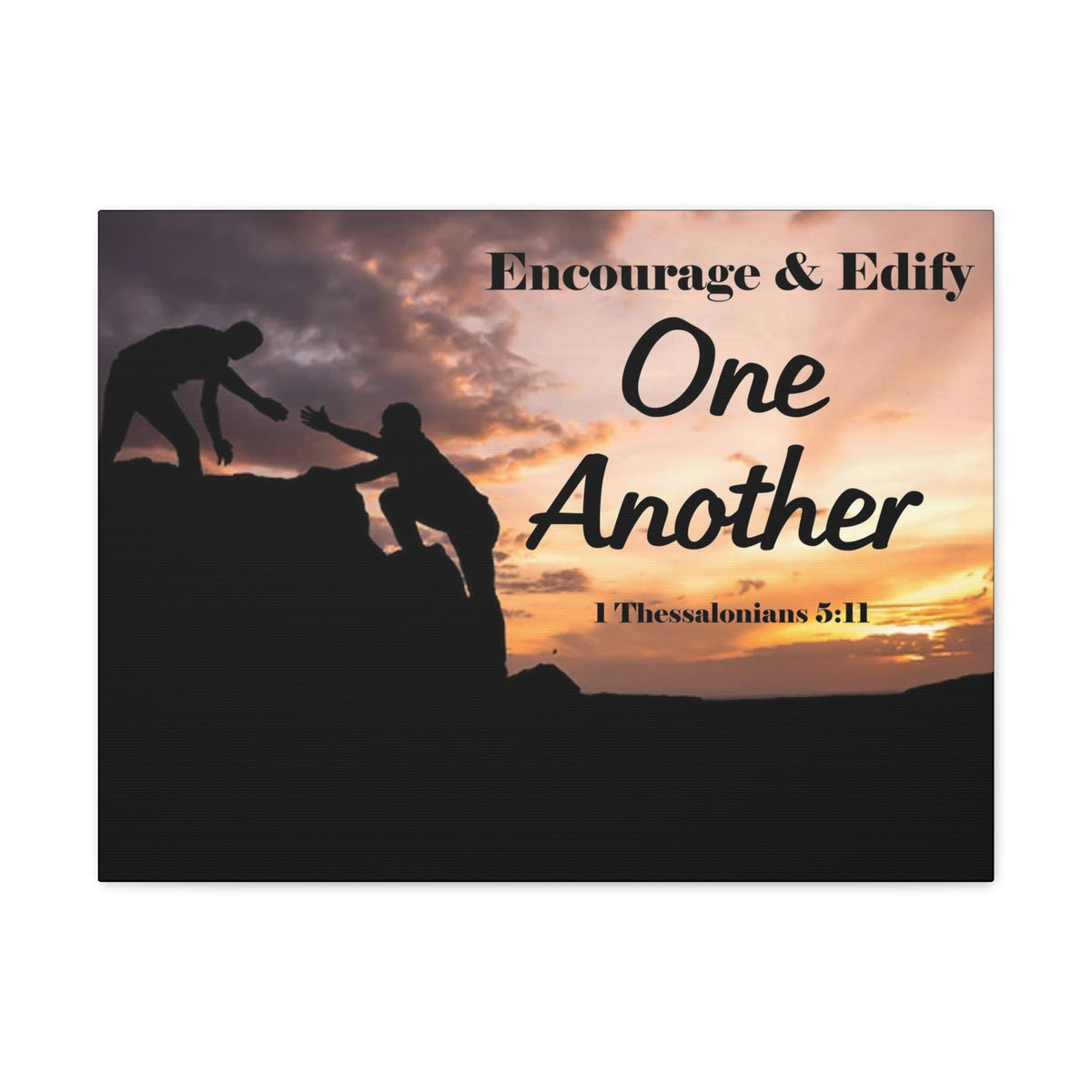 Scripture Walls Encourage & Edify One Another 1 Thessalonians 5:11 Bible Chapter Canvas Christian Wall Art Ready to Hang Unframed-Express Your Love Gifts