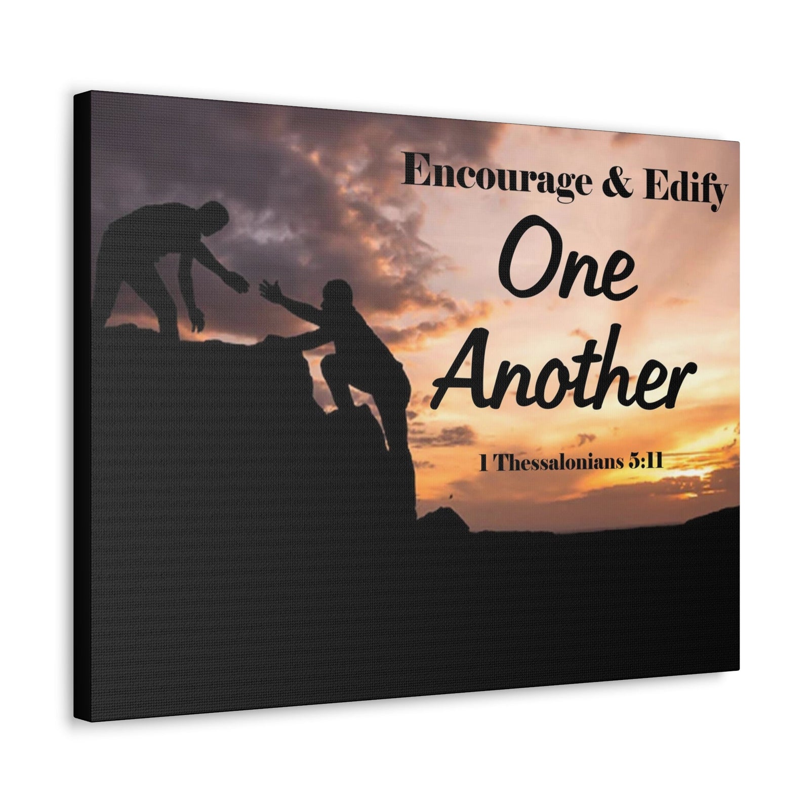 Scripture Walls Encourage & Edify One Another 1 Thessalonians 5:11 Bible Chapter Canvas Christian Wall Art Ready to Hang Unframed-Express Your Love Gifts