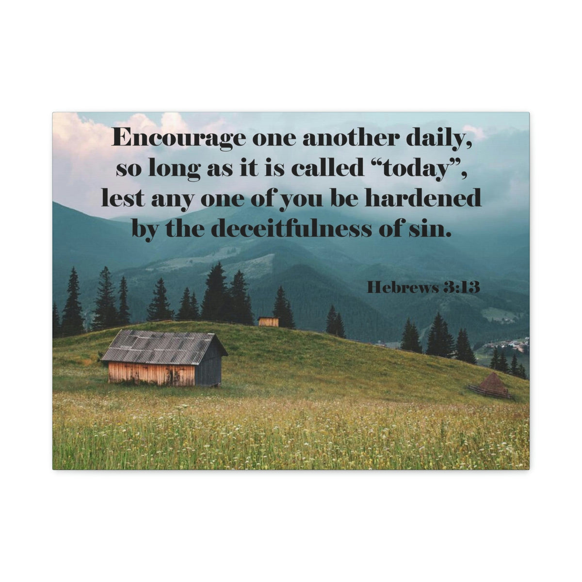 Scripture Walls Encourage Daily Hebrews 3:13 Christian Wall Art Bible Verse Print Ready to Hang Unframed-Express Your Love Gifts