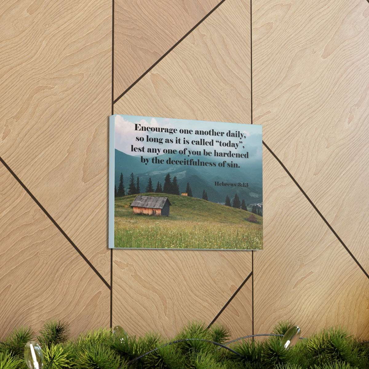 Scripture Walls Encourage Daily Hebrews 3:13 Christian Wall Art Bible Verse Print Ready to Hang Unframed-Express Your Love Gifts