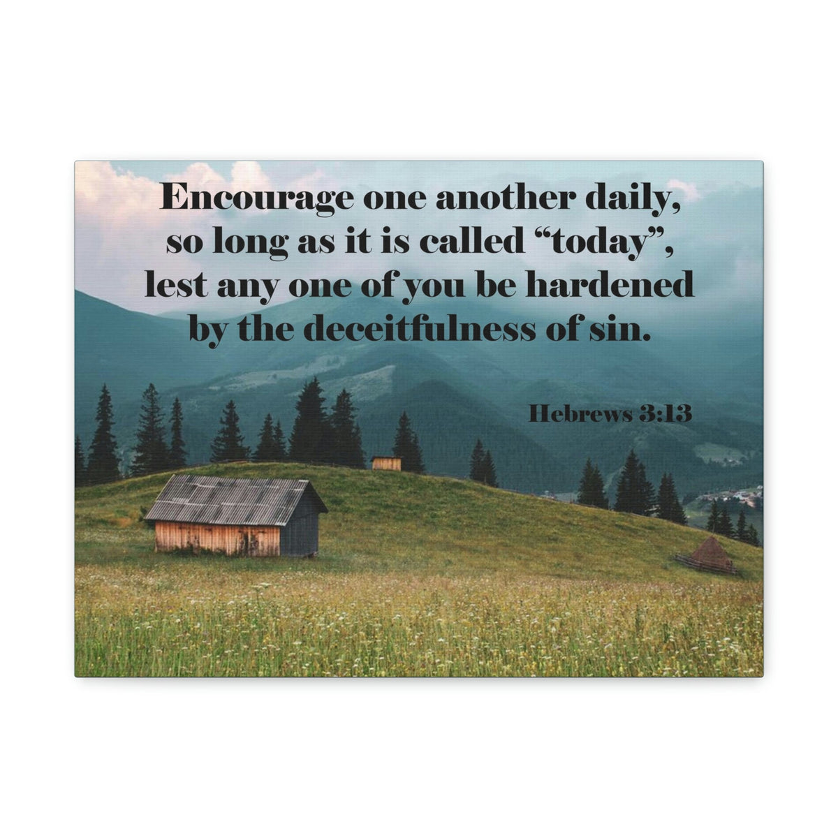 Scripture Walls Encourage Daily Hebrews 3:13 Christian Wall Art Bible Verse Print Ready to Hang Unframed-Express Your Love Gifts