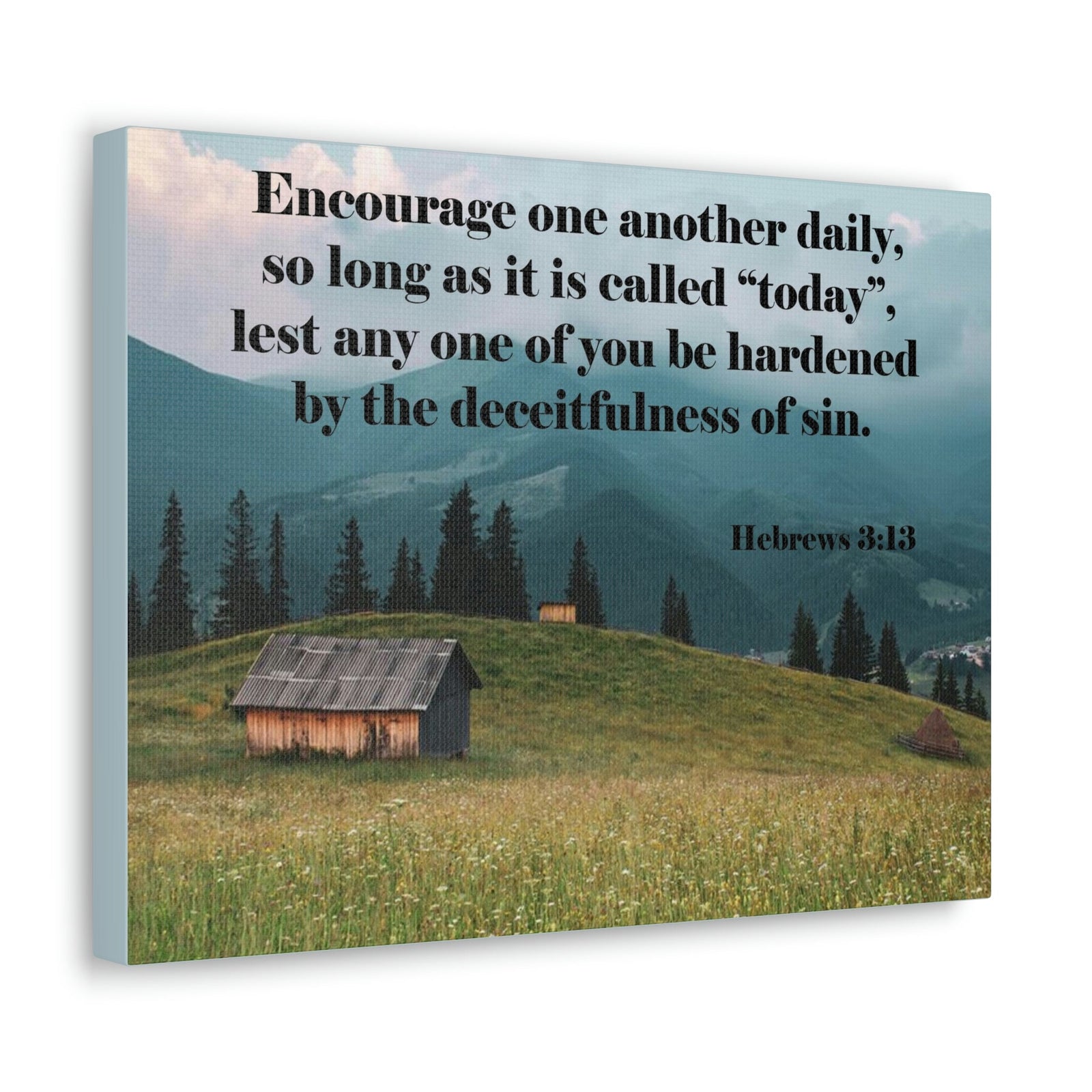 Scripture Walls Encourage Daily Hebrews 3:13 Christian Wall Art Bible Verse Print Ready to Hang Unframed-Express Your Love Gifts