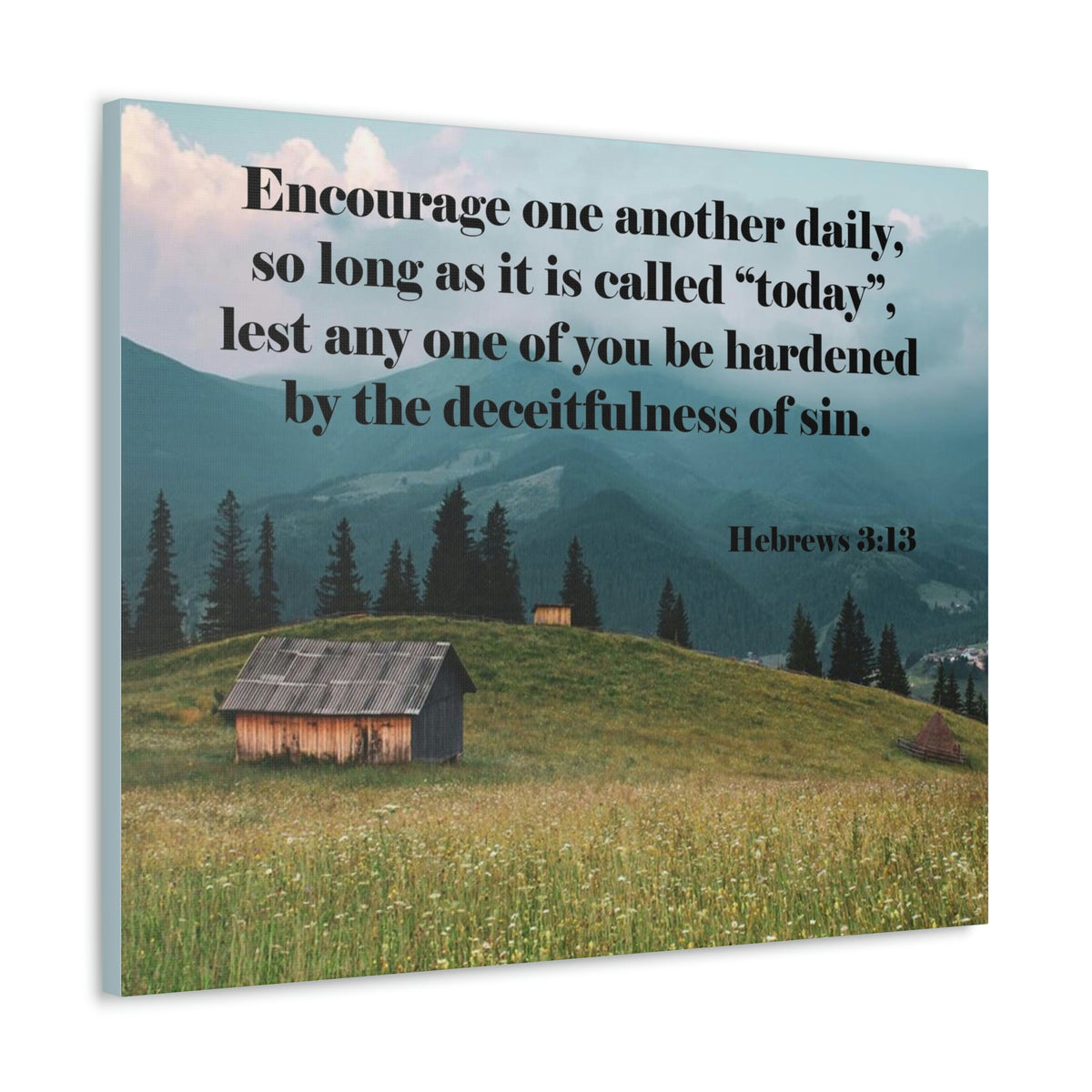 Scripture Walls Encourage Daily Hebrews 3:13 Christian Wall Art Bible Verse Print Ready to Hang Unframed-Express Your Love Gifts