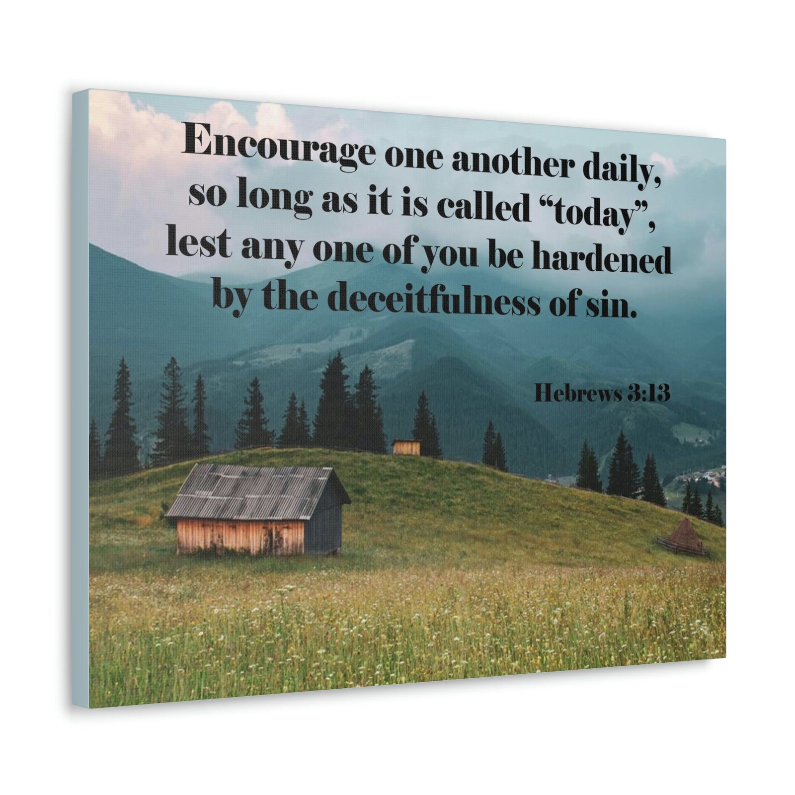 Scripture Walls Encourage Daily Hebrews 3:13 Christian Wall Art Bible Verse Print Ready to Hang Unframed-Express Your Love Gifts