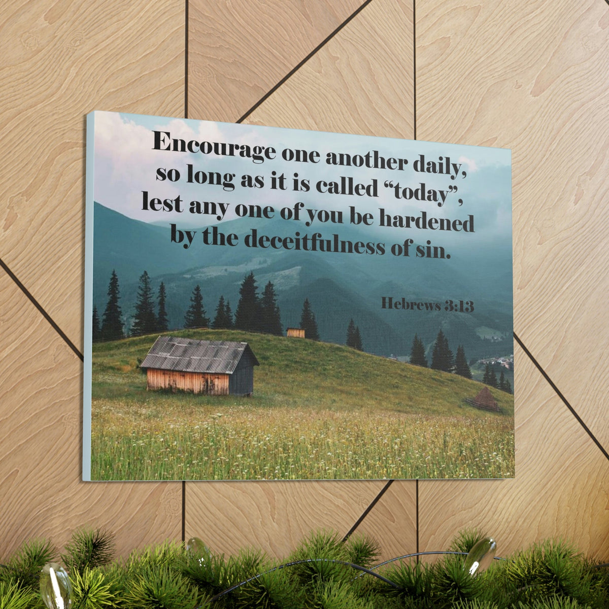 Scripture Walls Encourage Daily Hebrews 3:13 Christian Wall Art Bible Verse Print Ready to Hang Unframed-Express Your Love Gifts