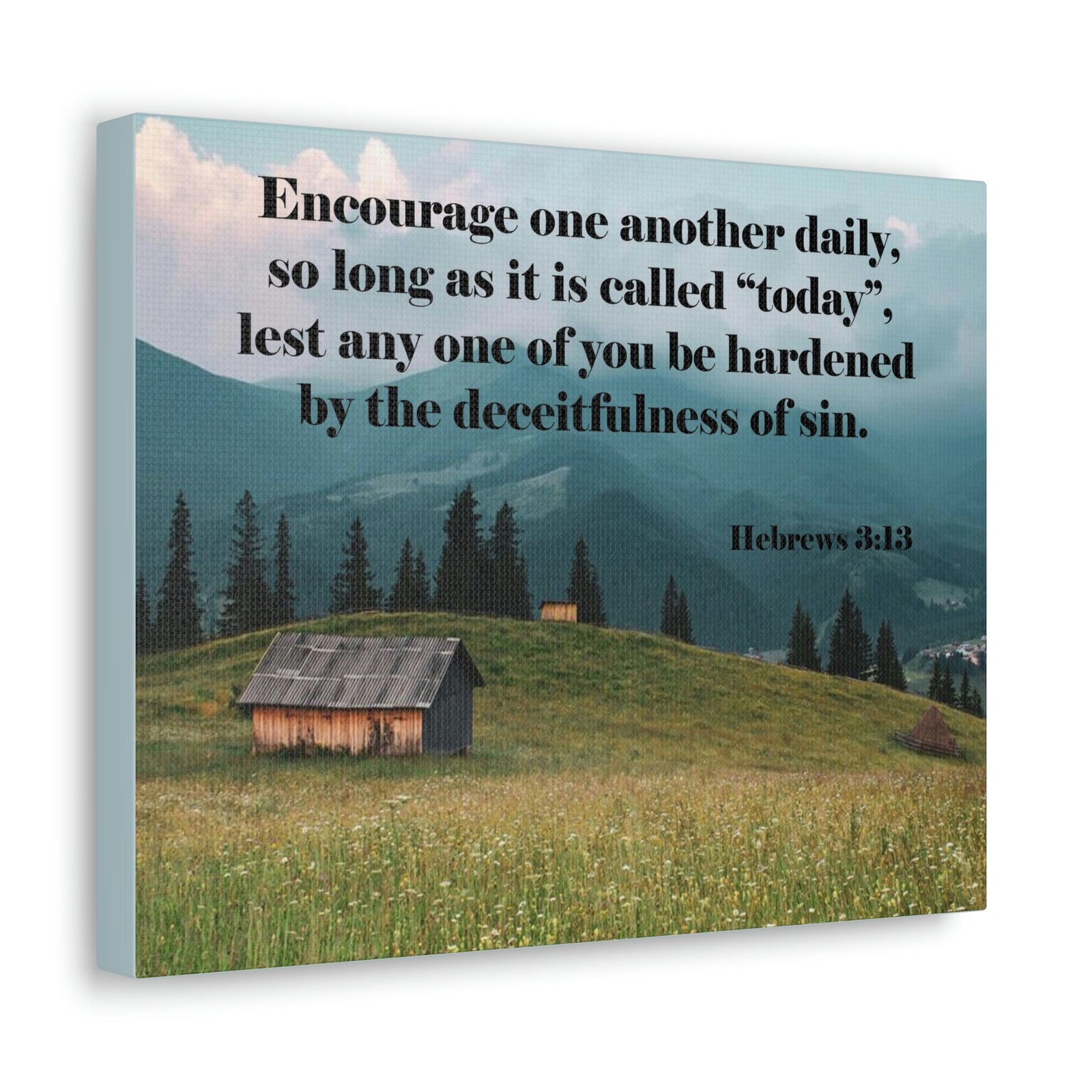 Scripture Walls Encourage Daily Hebrews 3:13 Christian Wall Art Bible Verse Print Ready to Hang Unframed-Express Your Love Gifts