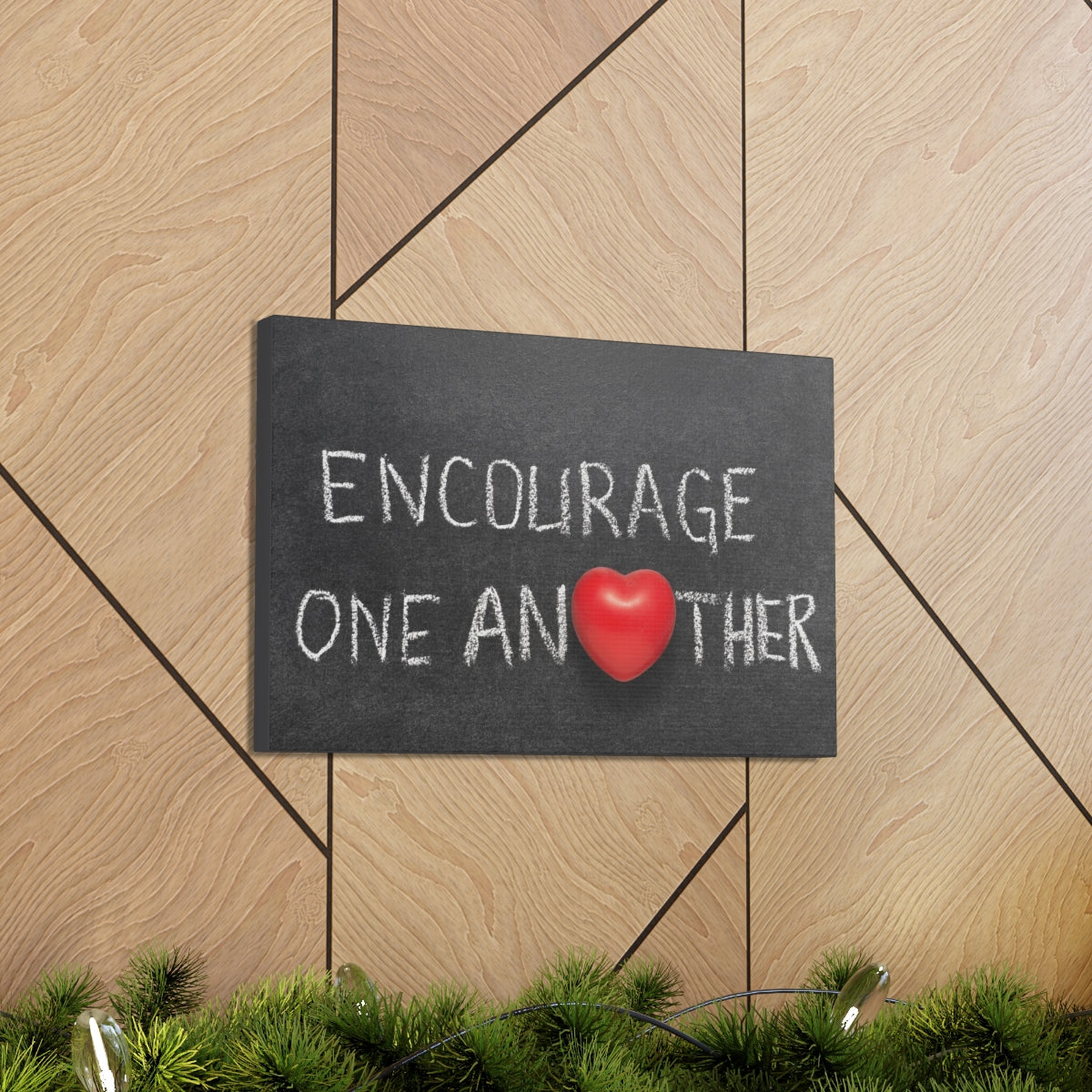 Scripture Walls Encourage One Another 1 Thessalonians 5:11 Bible Verse Canvas Christian Wall Art Ready to Hang Unframed-Express Your Love Gifts