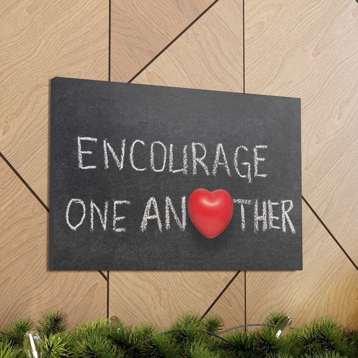 Scripture Walls Encourage One Another 1 Thessalonians 5:11 Bible Verse Canvas Christian Wall Art Ready to Hang Unframed-Express Your Love Gifts