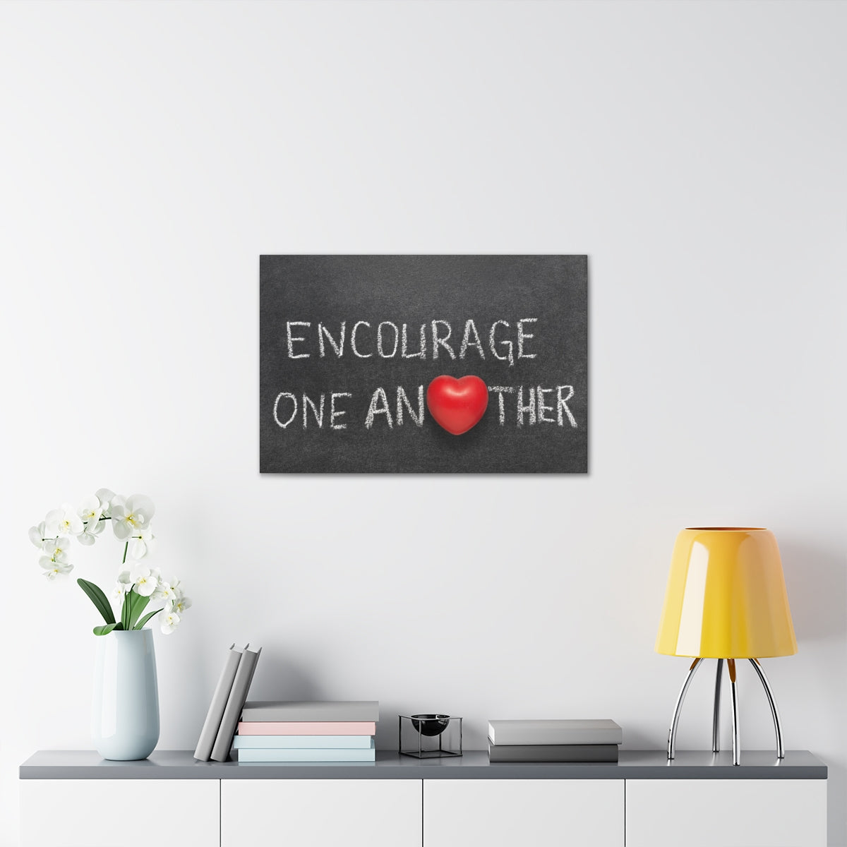Scripture Walls Encourage One Another 1 Thessalonians 5:11 Bible Verse Canvas Christian Wall Art Ready to Hang Unframed-Express Your Love Gifts