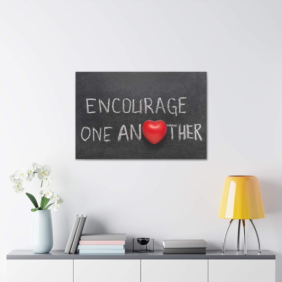 Scripture Walls Encourage One Another 1 Thessalonians 5:11 Bible Verse Canvas Christian Wall Art Ready to Hang Unframed-Express Your Love Gifts