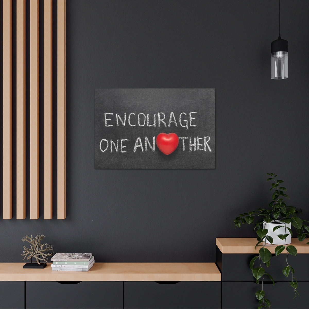 Scripture Walls Encourage One Another 1 Thessalonians 5:11 Bible Verse Canvas Christian Wall Art Ready to Hang Unframed-Express Your Love Gifts