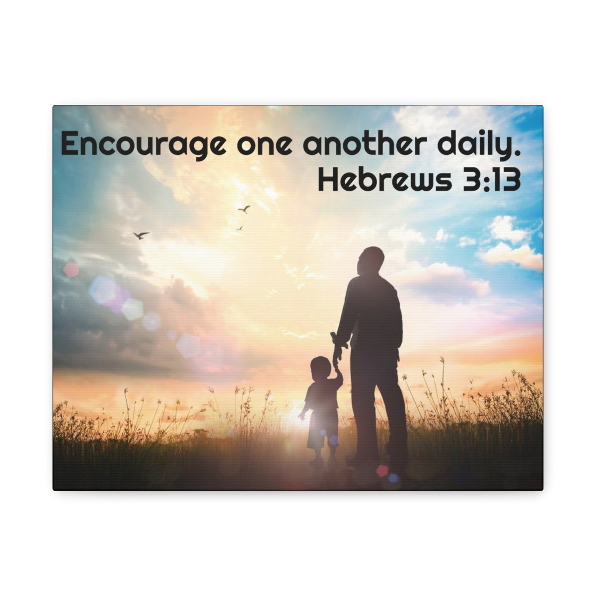 Scripture Walls Encourage One Another Daily Hebrews 3:13 Bible Verse Canvas Christian Wall Art Ready to Hang Unframed-Express Your Love Gifts