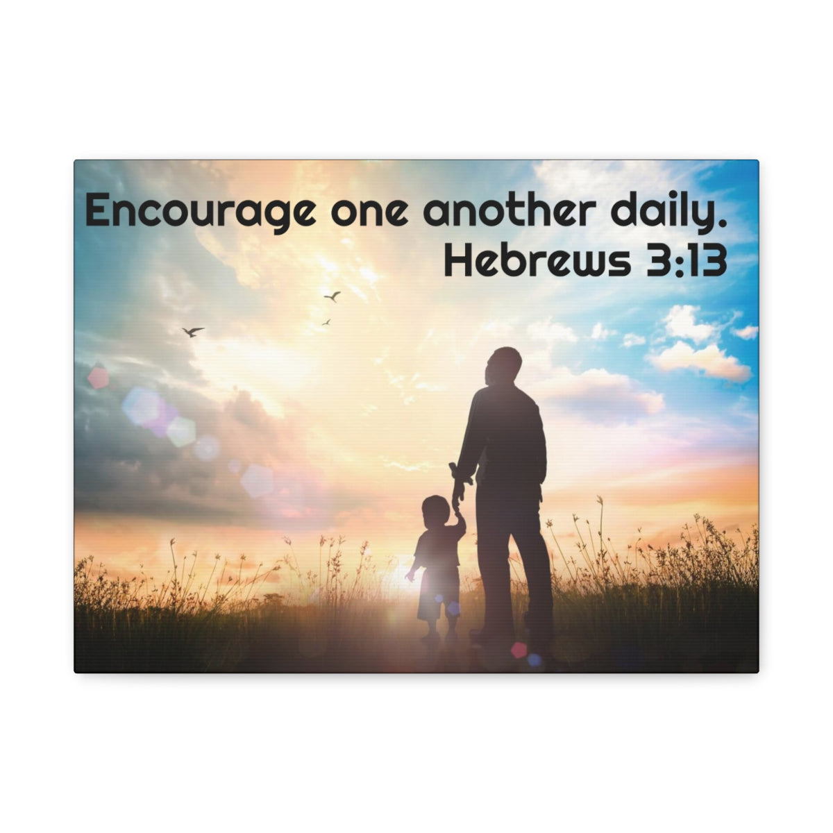 Scripture Walls Encourage One Another Daily Hebrews 3:13 Bible Verse Canvas Christian Wall Art Ready to Hang Unframed-Express Your Love Gifts