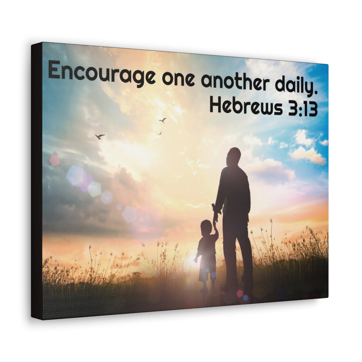 Scripture Walls Encourage One Another Daily Hebrews 3:13 Bible Verse Canvas Christian Wall Art Ready to Hang Unframed-Express Your Love Gifts