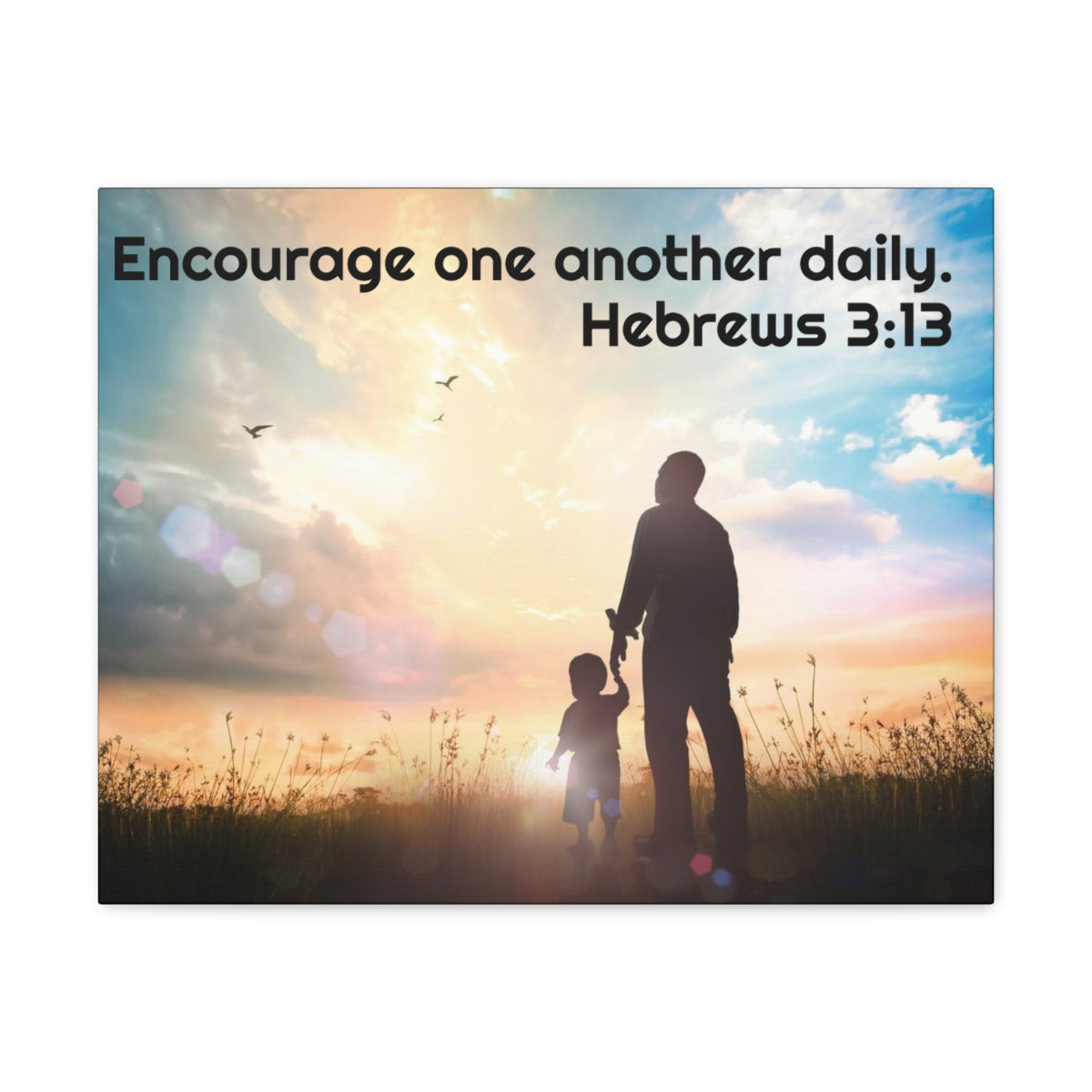 Scripture Walls Encourage One Another Daily Hebrews 3:13 Bible Verse Canvas Christian Wall Art Ready to Hang Unframed-Express Your Love Gifts