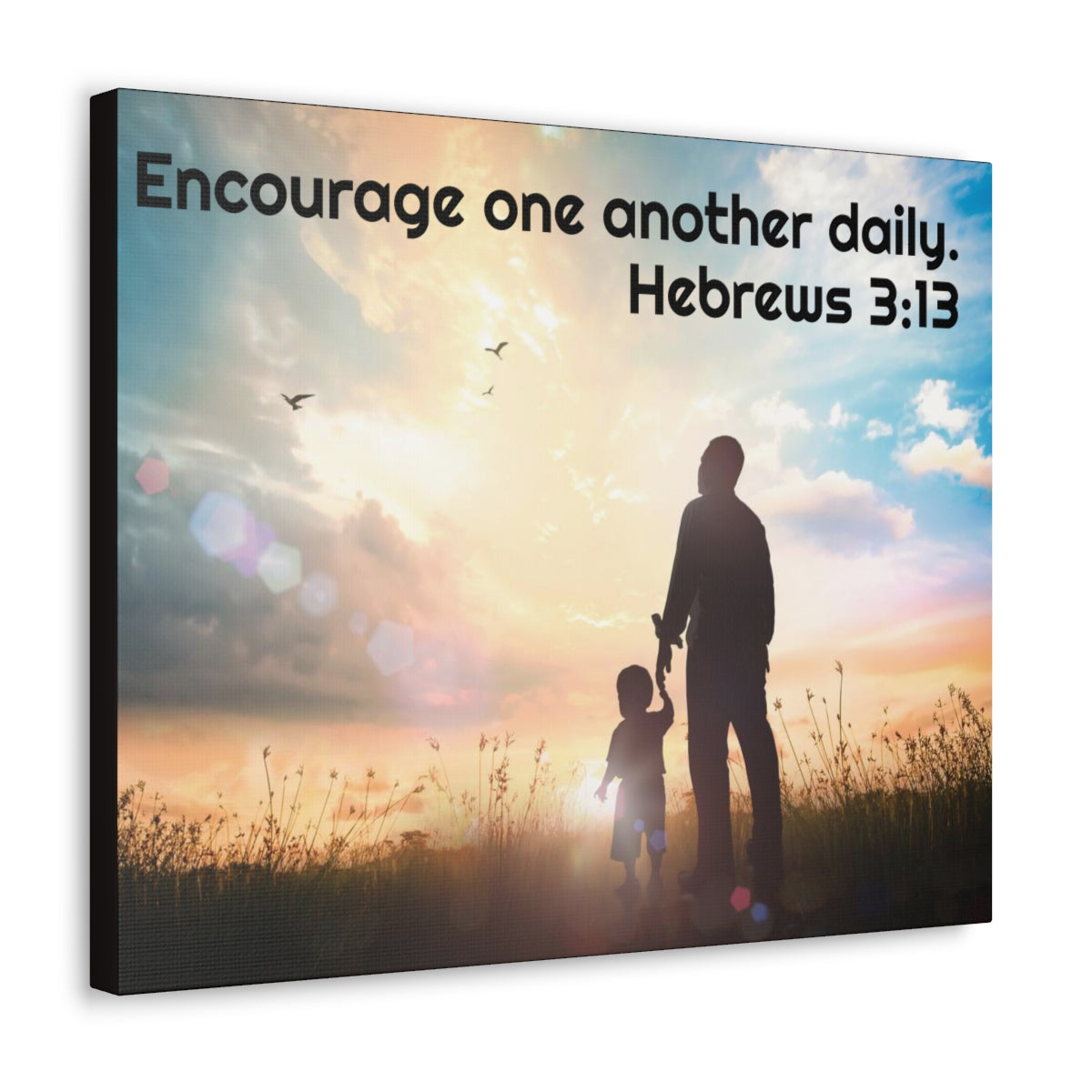 Scripture Walls Encourage One Another Daily Hebrews 3:13 Bible Verse Canvas Christian Wall Art Ready to Hang Unframed-Express Your Love Gifts