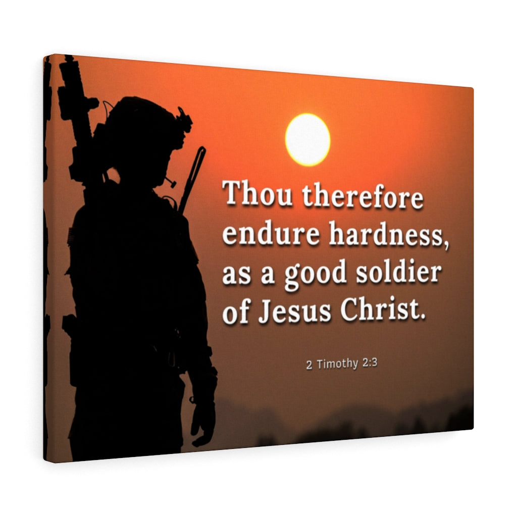 Scripture Walls Endure Hardness 2 Timothy 2:3 Bible Verse Canvas Christian Wall Art Ready to Hang Unframed-Express Your Love Gifts