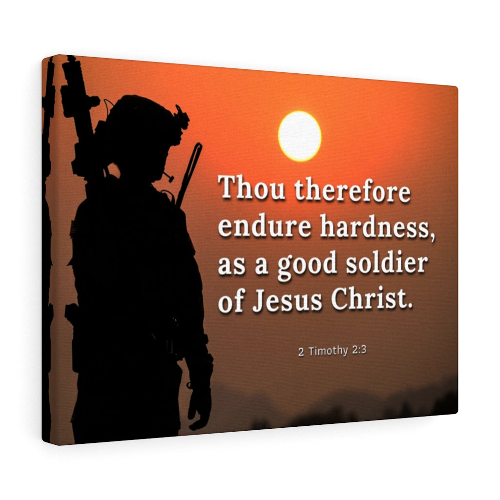 Scripture Walls Endure Hardness 2 Timothy 2:3 Bible Verse Canvas Christian Wall Art Ready to Hang Unframed-Express Your Love Gifts