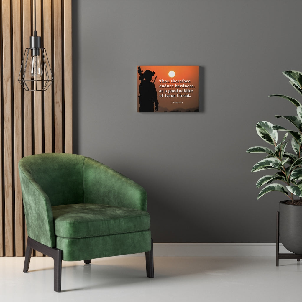 Scripture Walls Endure Hardness 2 Timothy 2:3 Bible Verse Canvas Christian Wall Art Ready to Hang Unframed-Express Your Love Gifts