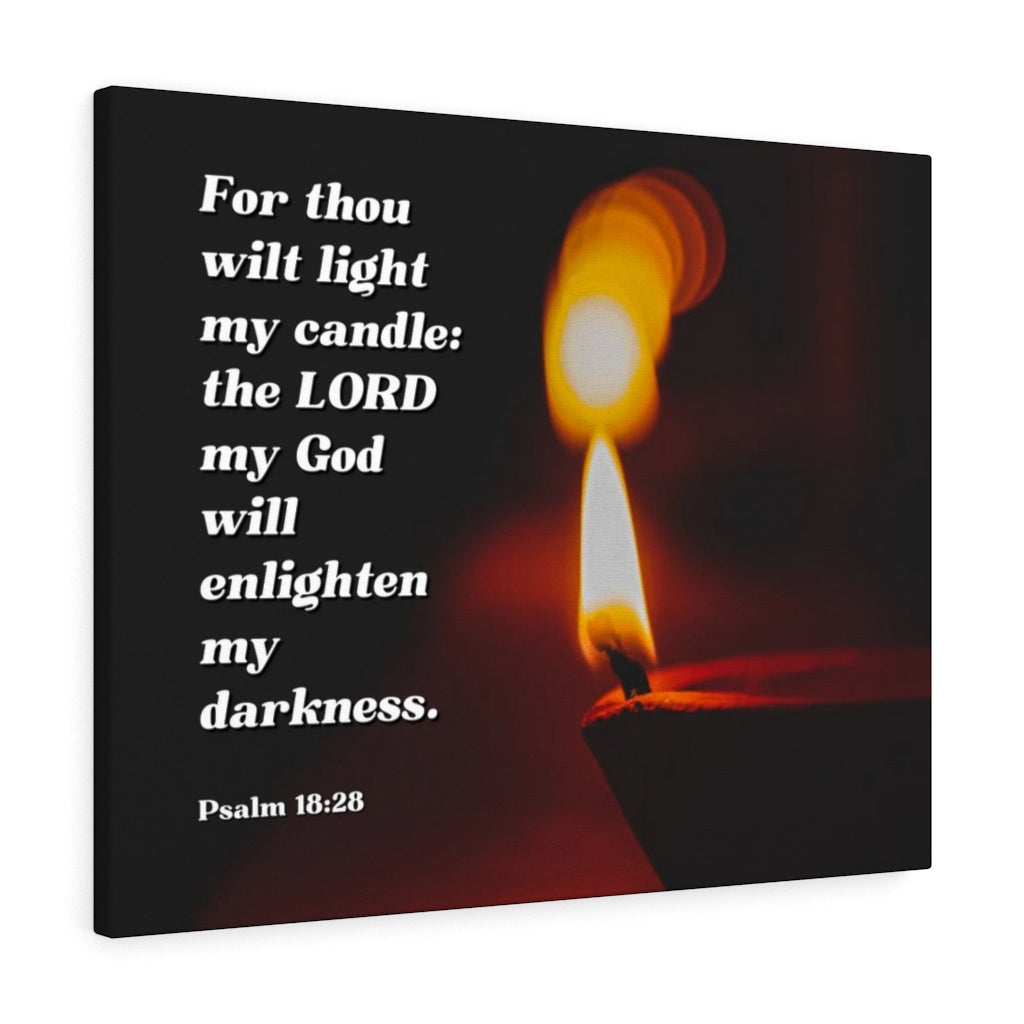 Scripture Walls Enlighten My Darkness Psalms 18:28 Bible Verse Canvas Christian Wall Art Ready to Hang Unframed-Express Your Love Gifts