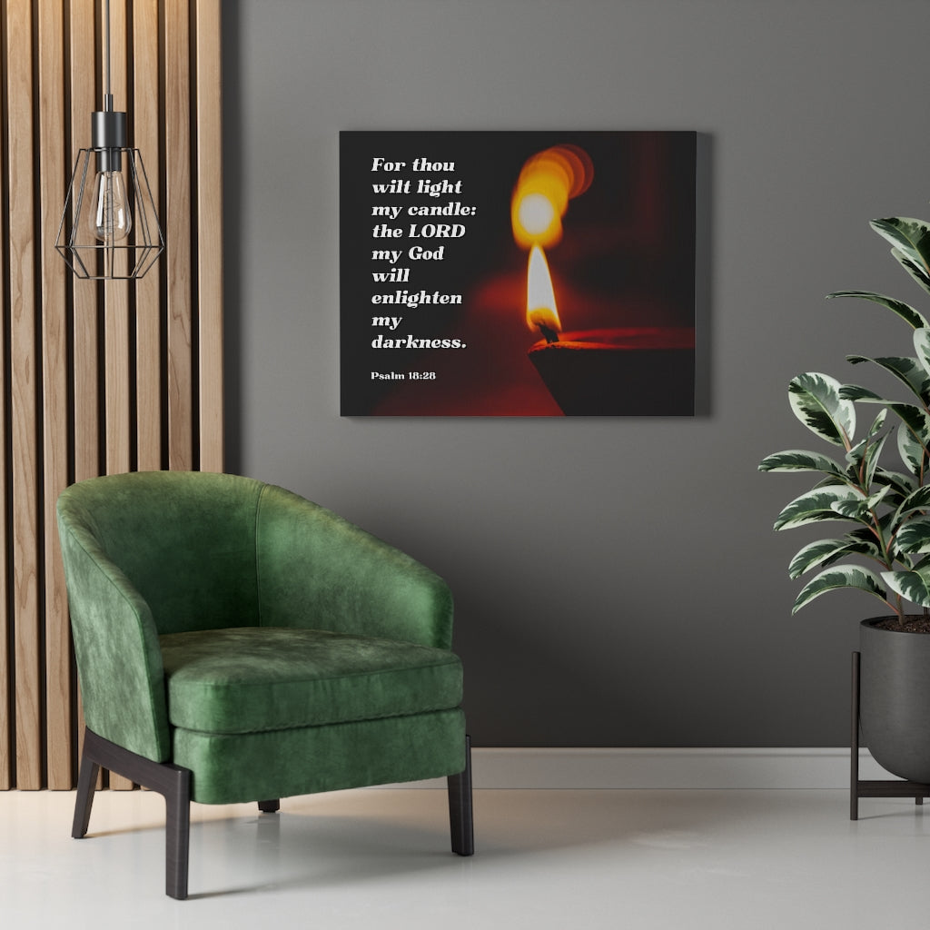 Scripture Walls Enlighten My Darkness Psalms 18:28 Bible Verse Canvas Christian Wall Art Ready to Hang Unframed-Express Your Love Gifts
