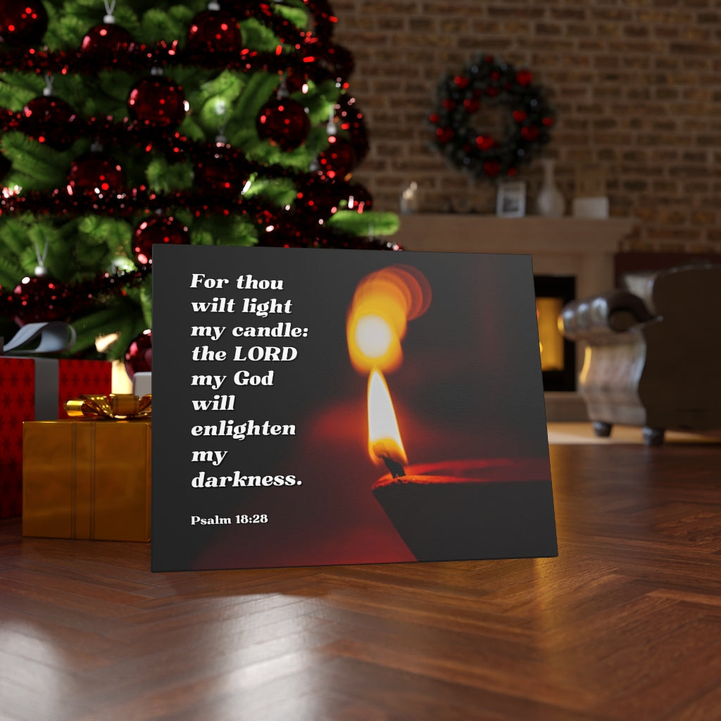 Scripture Walls Enlighten My Darkness Psalms 18:28 Bible Verse Canvas Christian Wall Art Ready to Hang Unframed-Express Your Love Gifts