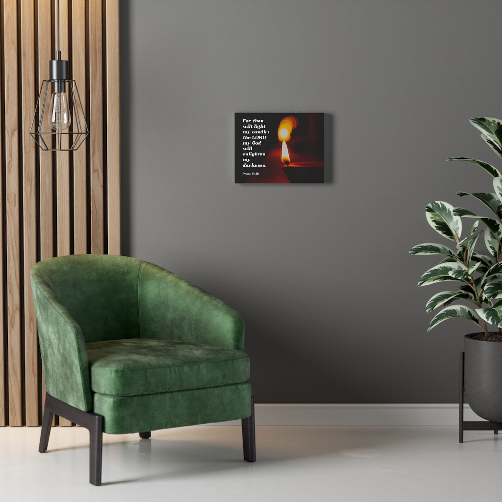 Scripture Walls Enlighten My Darkness Psalms 18:28 Bible Verse Canvas Christian Wall Art Ready to Hang Unframed-Express Your Love Gifts