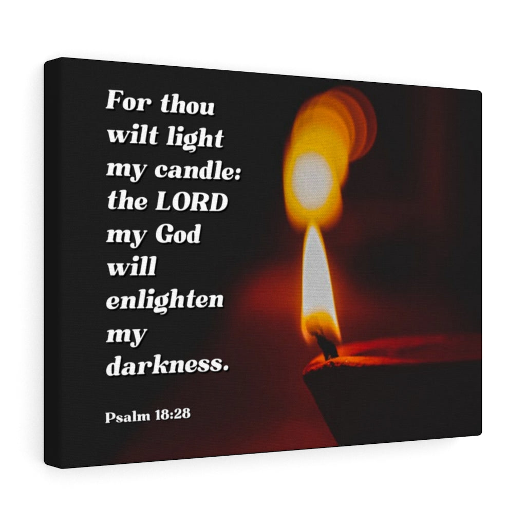 Scripture Walls Enlighten My Darkness Psalms 18:28 Bible Verse Canvas Christian Wall Art Ready to Hang Unframed-Express Your Love Gifts
