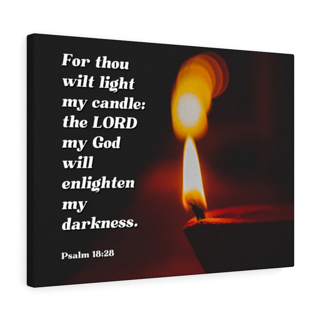 Scripture Walls Enlighten My Darkness Psalms 18:28 Bible Verse Canvas Christian Wall Art Ready to Hang Unframed-Express Your Love Gifts