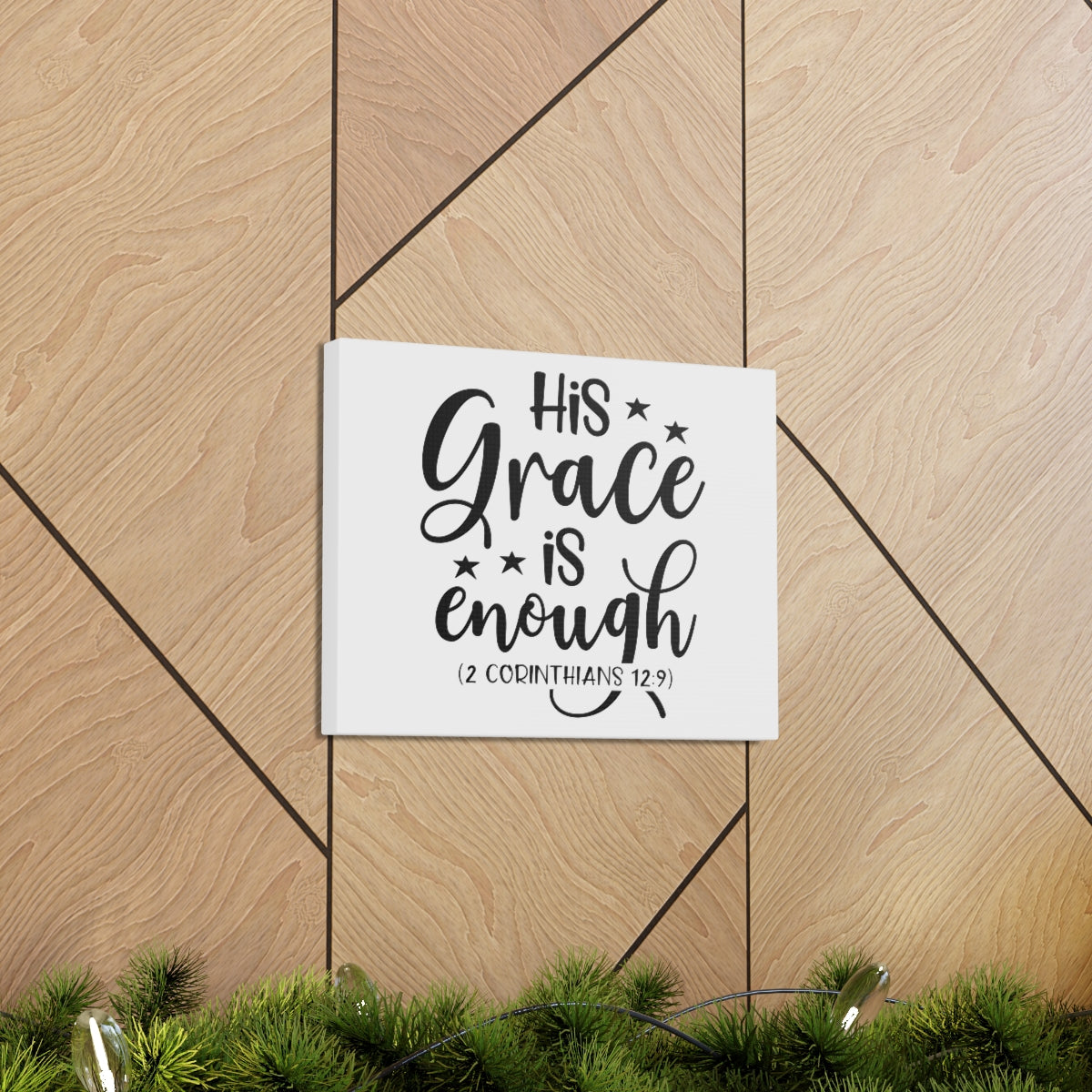 Scripture Walls Enough 2 Corinthians 12:9 Bible Verse Canvas Christian Wall Art Ready to Hang Unframed-Express Your Love Gifts