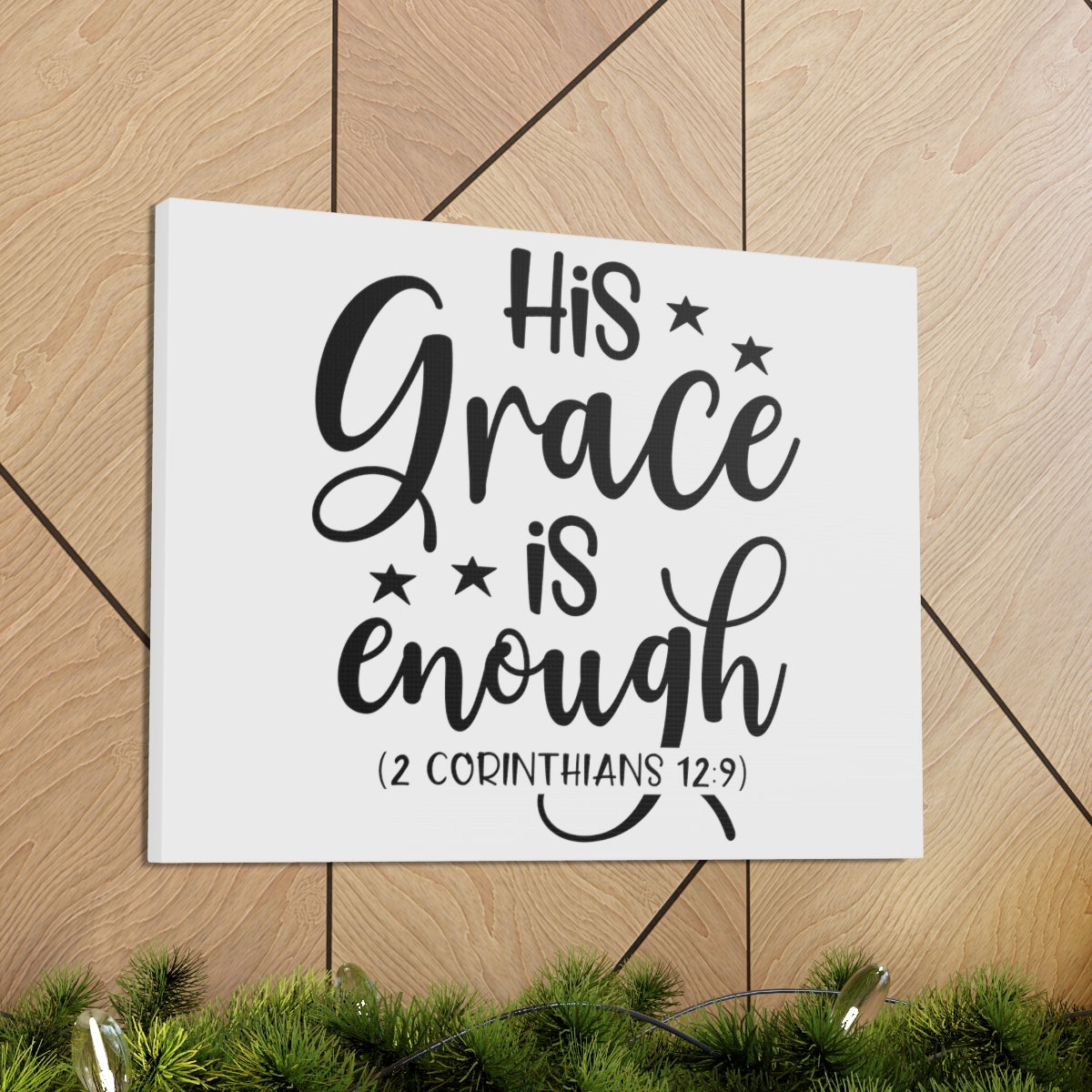 Scripture Walls Enough 2 Corinthians 12:9 Bible Verse Canvas Christian Wall Art Ready to Hang Unframed-Express Your Love Gifts