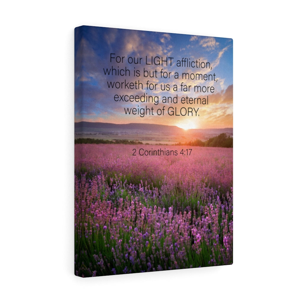 Scripture Walls Eternal Glory 2 Corinthians 4:17 Bible Verse Canvas Christian Wall Art Ready to Hang Unframed-Express Your Love Gifts