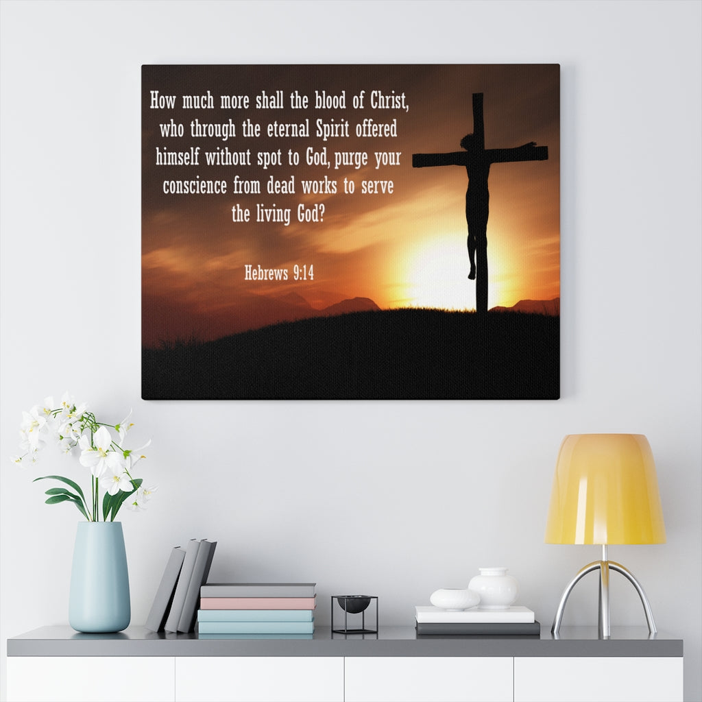 Scripture Walls Eternal Spirit Hebrews 9:14 Bible Verse Canvas Christian Wall Art Ready to Hang Unframed-Express Your Love Gifts