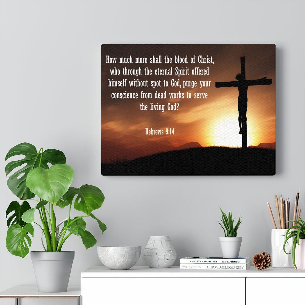 Scripture Walls Eternal Spirit Hebrews 9:14 Bible Verse Canvas Christian Wall Art Ready to Hang Unframed-Express Your Love Gifts