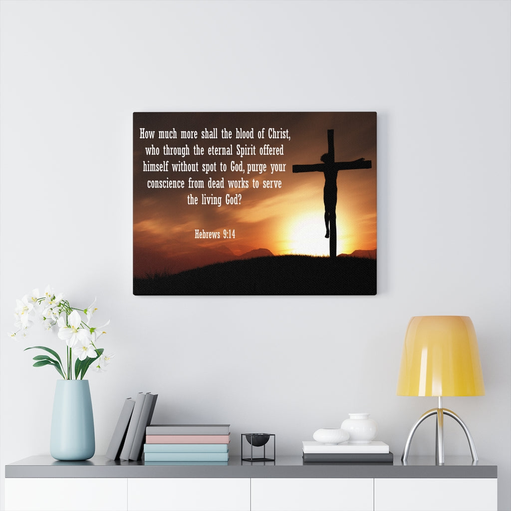 Scripture Walls Eternal Spirit Hebrews 9:14 Bible Verse Canvas Christian Wall Art Ready to Hang Unframed-Express Your Love Gifts