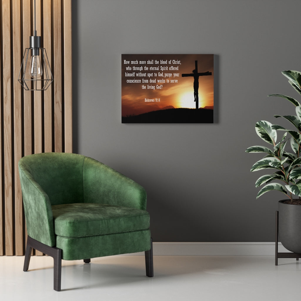 Scripture Walls Eternal Spirit Hebrews 9:14 Bible Verse Canvas Christian Wall Art Ready to Hang Unframed-Express Your Love Gifts