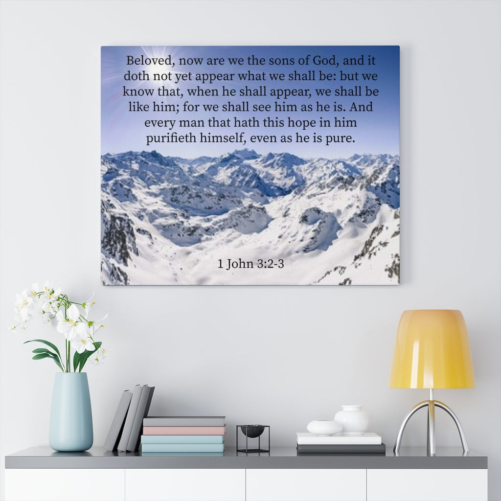 Scripture Walls Even As He is Pure 1 John 3:2-3 Bible Verse Canvas Christian Wall Art Ready to Hang Unframed-Express Your Love Gifts