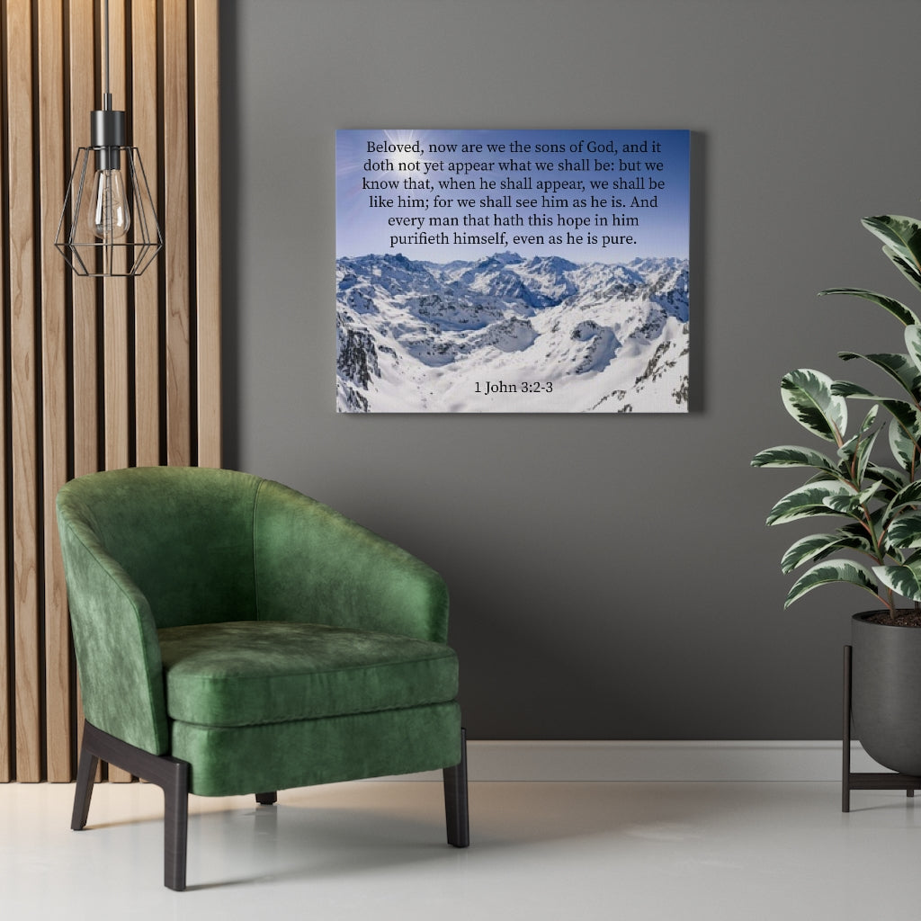 Scripture Walls Even As He is Pure 1 John 3:2-3 Bible Verse Canvas Christian Wall Art Ready to Hang Unframed-Express Your Love Gifts