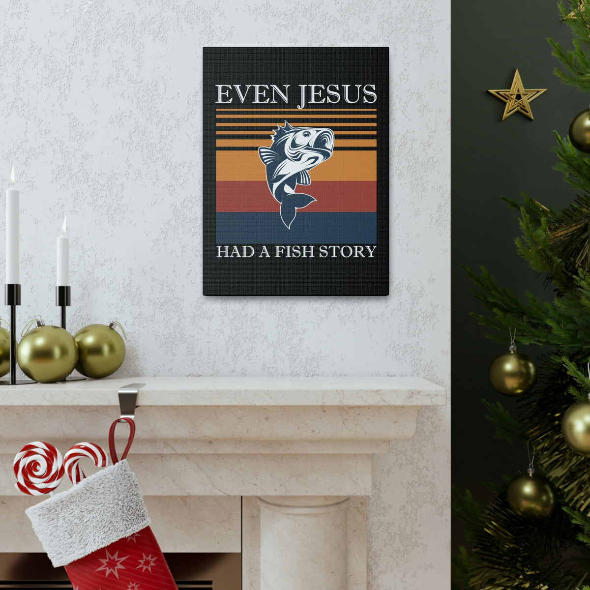 Scripture Walls Even Jesus Had A Fish John 21:11 Story Christian Wall Art Bible Verse Print Ready to Hang Unframed-Express Your Love Gifts